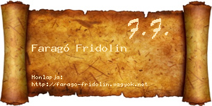 Faragó Fridolin névjegykártya